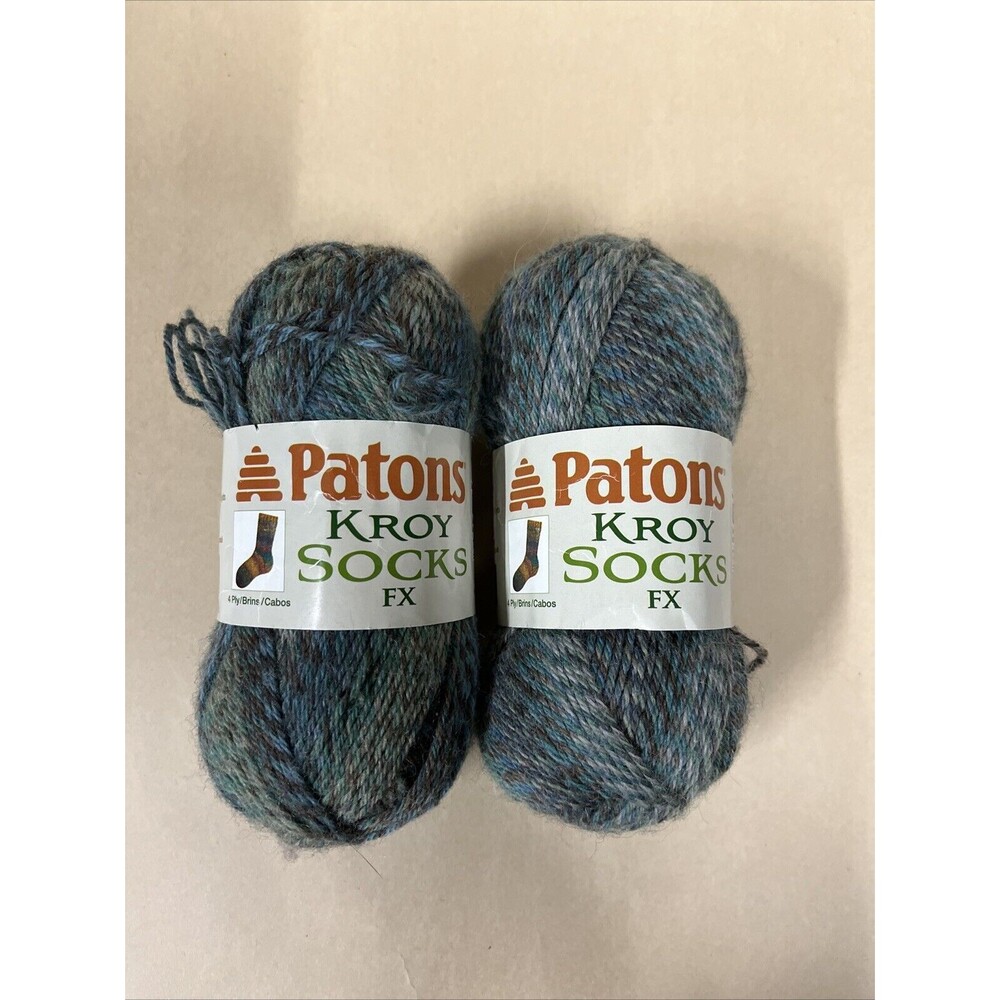 2 Patons Kroy Socks Yarn #57210 Cascade Colors Wool‎ Nylon Blend 166 Yds Skein